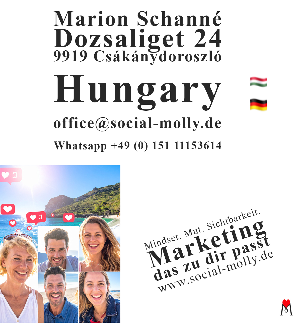 Sichtbar mit Herz Social Molly Impressum mit Cover